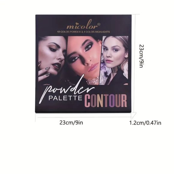 16 Colors Facial Contouring Powder, Bronze Powder, Highlighter Shadow Powder - Picture 4 of 4